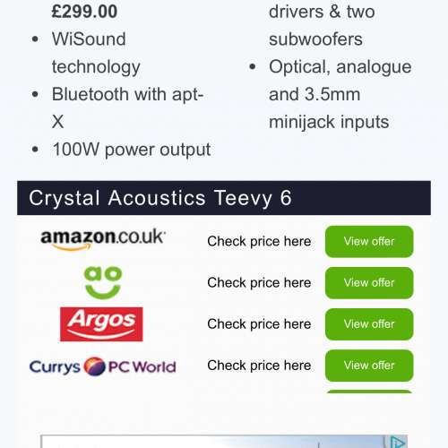 全新Crystal Acoustic 4.2 ch home theatre speaker system w/ WiFi, Bluetooth Aptx