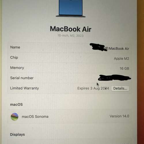 MacBook Air 2023 15 inch 512+16