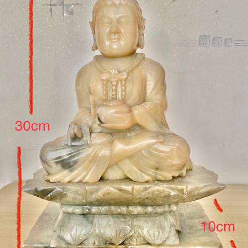 石雕坐蓮花觀音佛像