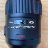 Nikon AF-S VR micro 105mm F2.8G with Nikon Filter  100% work 98% New