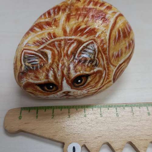 Cat - Painted Stone  石頭貓繪