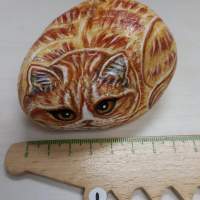 Cat - Painted Stone  石頭貓繪
