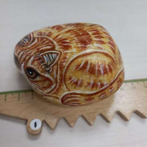 Cat - Painted Stone  石頭貓繪