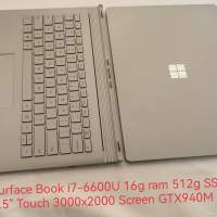 16g板載 Surface Book i7-6600U 16g ram 512g SSD 13.5" Touch 3000x2000 Screen G...