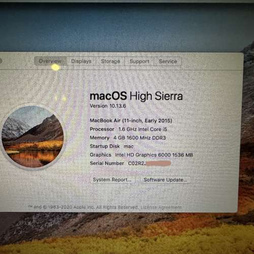 macbook air 11-inch early 2015