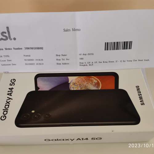 Samsung 三星 A14 5G 2023 6+128G HK Version, 行貨 全新 Brand New CSL單 Receipt...