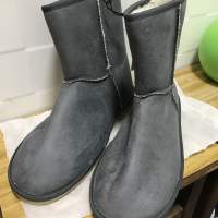 全新灰色毛毛boots