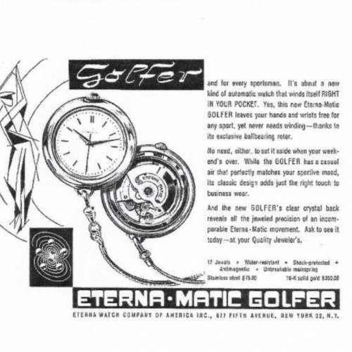 罕有Eterna Matic Golfer 懷錶
