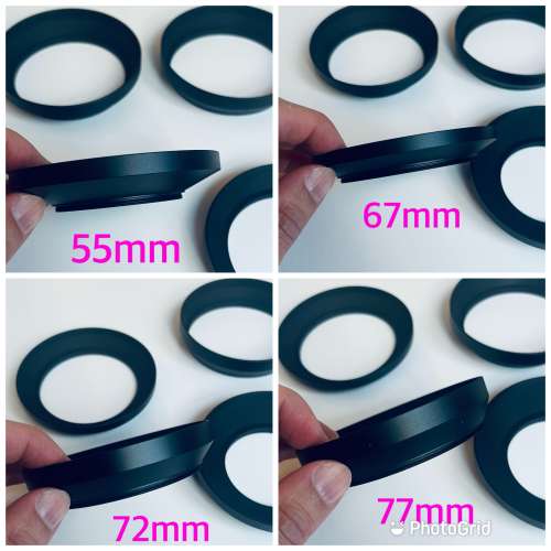 Contax 款式金钃遮光罩，55mm,67mm,72mm,77mm，加長大hood