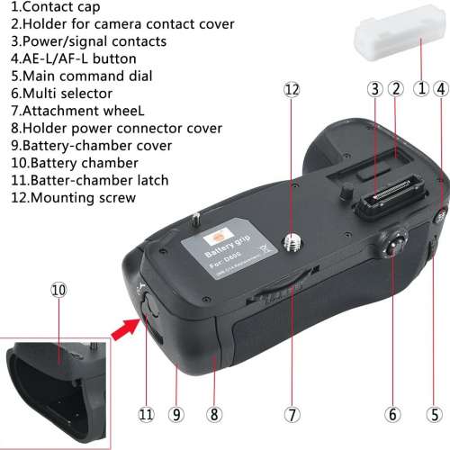 DSTE MB-D14 Vertical Battery Grip Set For Nikon D610 and D600 電池直倒 / 手柄套...