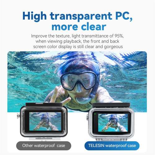 TELESIN Professional 45M Waterproof Housing Case  For Osmo Action 3 / 4 防水殼