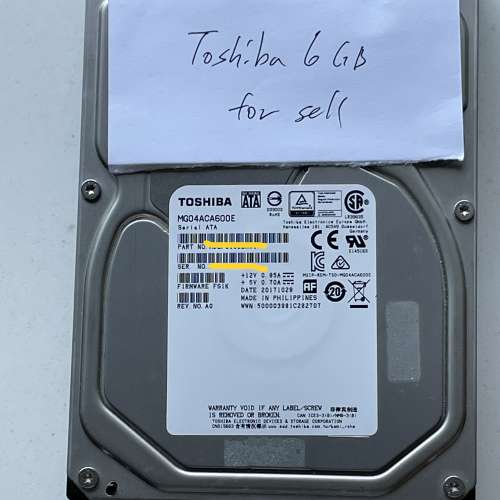 Toshiba MG04ACA600E 6TB 7200rpm 企業版硬碟