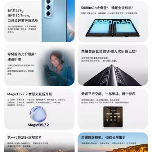 全新🆕 榮耀 Honor VS2 摺疊手機 全網12/16+256/512 全球最輕内摺機 Magic OS （原...