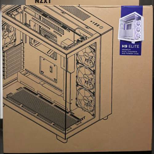 NZXT H9 Elite 3面玻璃白色機箱