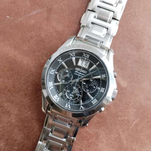 Seiko Premier 石英黑面計時表（日曆窗, 40mm）