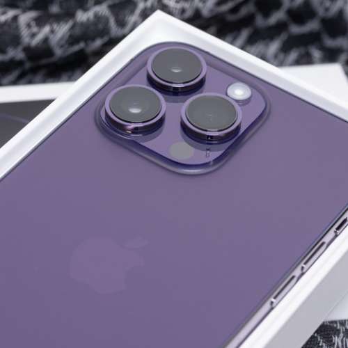 100%NewiPhone14 Pro Max 256GB紫色香港行 貨 Apple保養至2024年 7月28日 全套有盒...