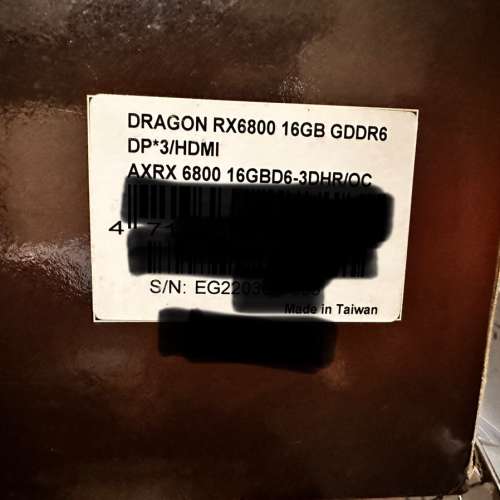 （全新&不是鑛卡）AMD RX 6800 ( 16GB ) PowerColor Red Dragon
