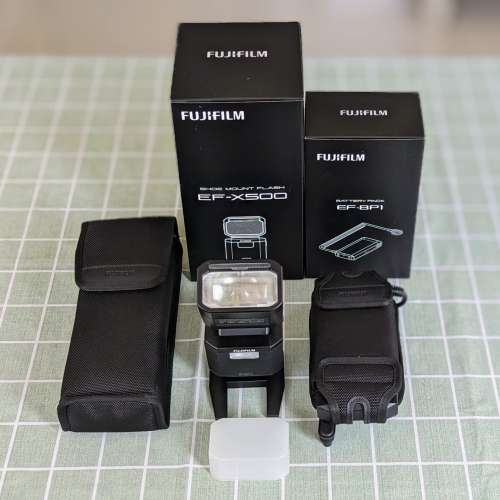 全新EF-X500 原廠閃光燈 + Fujifilm EF-BP1 battery pack for EF-X500