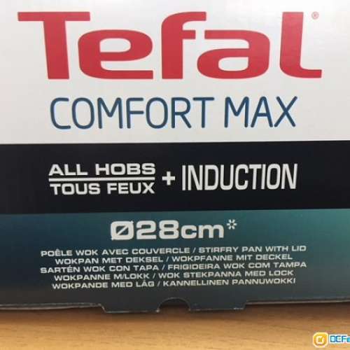 TEFAL 100%新 28cm 有蓋厚底不銹鋼鑊$280