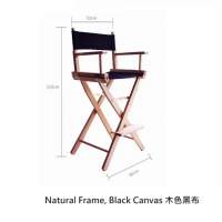 TALL Studio Director's Chairs -115cm Height Natural Frame, Black Canvas 木色黑布