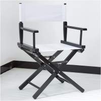 SHORT Studio Director's Chairs - 85cm Height 導演椅 Black Frame, White Canvas ...