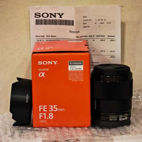 全新未用行貨 Sony FE 35 F1.8(SEL35F18F)