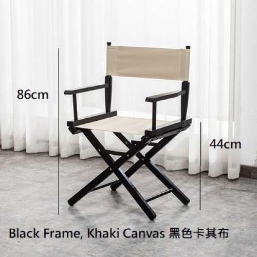 86cm Height Black Frame, Khaki Canvas 黑色卡其布導演椅 - Rent 日租 / Sell 購入