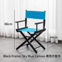 86cm Height Black Frame, Sky Blue Canvas 黑色天藍布導演椅 - Rent 日租 / Sell 購...
