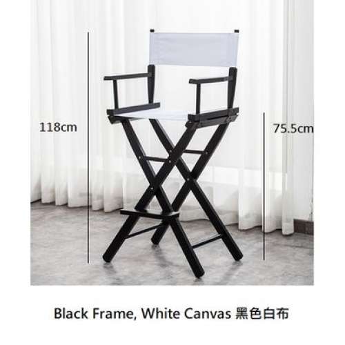 118cm Height Black Frame, White Canvas 黑色白布導演椅 - Rent 日租 / Sell 購入