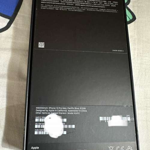 Apple iPhone 12 Pro Max 512GB Pacific Blude 太平洋 藍色，香港行貨，有盒 MGCE3...