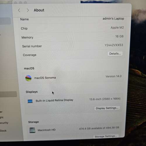 MacBook Air 13寸 M2 16+512GB AppleCare+