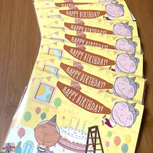 [現貨］(連信封)可愛卡通生日卡