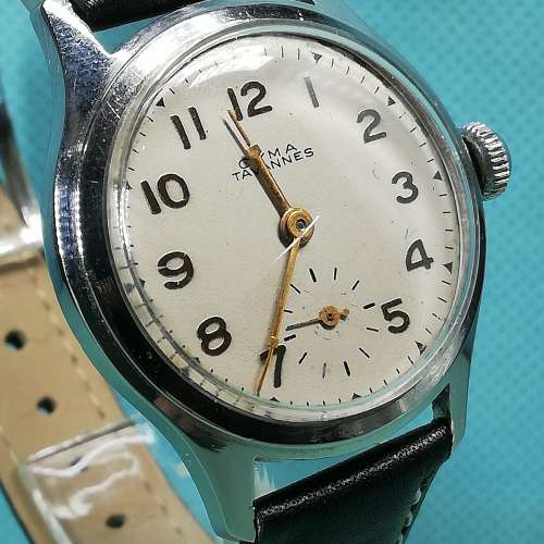 Vintage Cyma hand-winding 機械上鏈,鋼腕錶