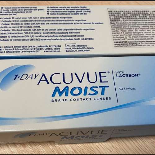 [行貨] 全新 One Day Acuvue Moist 1-day acuvue moist con 隱形眼鏡30隻 500度 弧...
