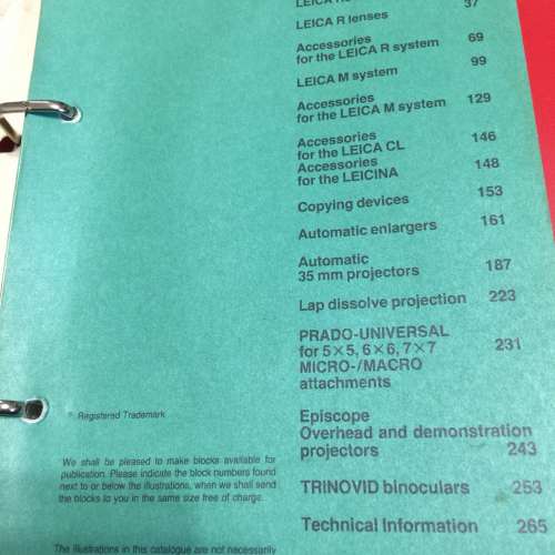 1978 Leica General Catalogue for dealers only
