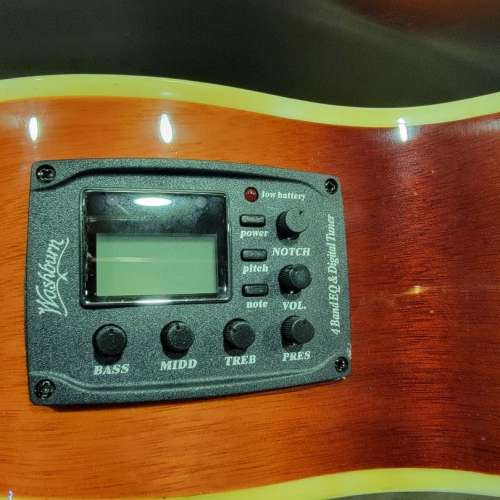 Washburn EA15 ITB Mini Jumbo Acoustic Electric Guitar Flame Maple