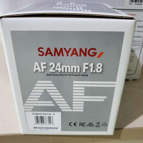 未開全新 Samyang AF 24mm f/1.8 FE Lens for Sony E FF, A7, A7R, A7C, A7S (230g...
