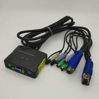 98%新行貨Level one KVM-0213 2-Port PS/2 Cable KVM Switch w/ Audio 有全套
