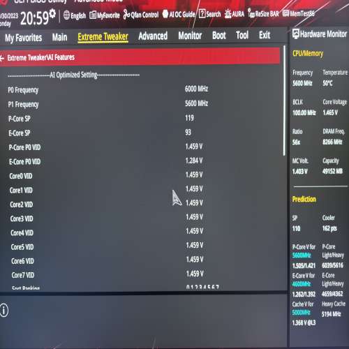 i9-13900KS + Asus Z790 Apex + 2x24GB 8267C38
