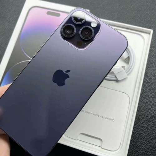 100%NewiPhone14 Pro Max 256GB紫色香港行 貨 Apple保養至2024年 7月28日 全套有盒...
