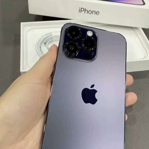 100%NewiPhone14 Pro Max 256GB紫色香港行 貨 Apple保養至2024年 7月28日 全套有盒...