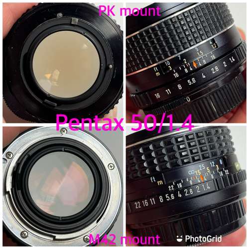 Canon FD 50/1.8, Pentax 35/2, 50/1.4, 50/1.7