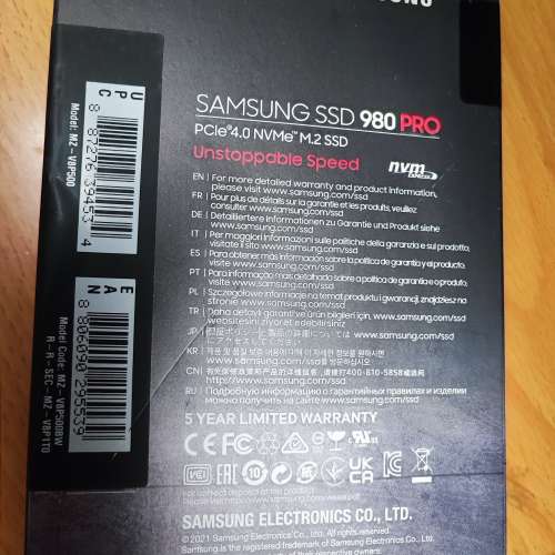 全新未開水貨***980 Pro 500GB 兩隻