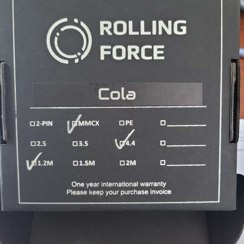 Rolling Force Cola Mmcx 4.4mm