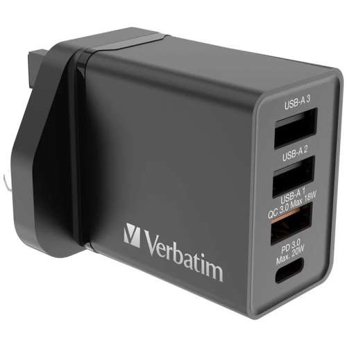 全新香港行貨 Verbatim 4 port 30W PD & QC 3.0 USB Charger 快速充電器