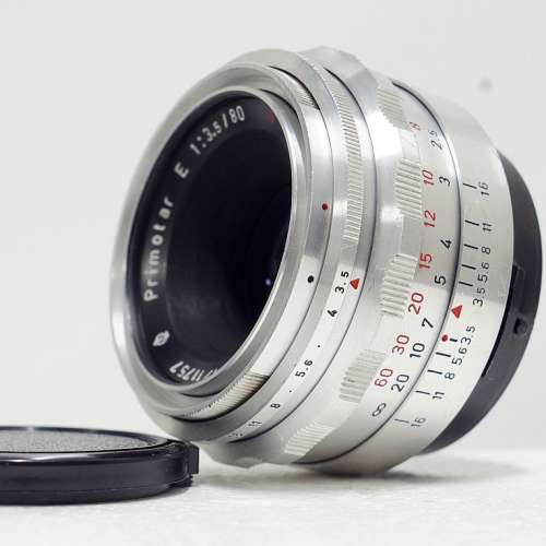 罕見 Meyer Optik Primotar 紅V 80mm f3.5, Made in Germany (非常新淨)