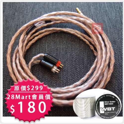 28mart 瘦佬 BSA Super 6 + 銅鍍銀 2pin 3.5mm