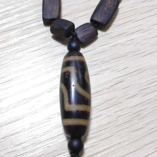 西藏天珠配沉香頸串