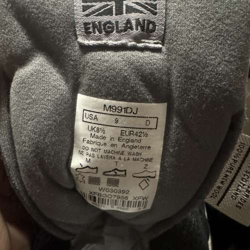 全新 US9 New Balance 991 黑