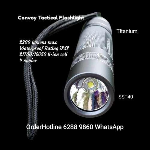 Convoy 戰術強光電筒 2300流明. 不包括鋰電池&充電器。Flashlight alone. Li-ion c...